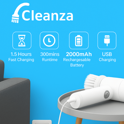 Electric Brush Scrubber - Multi Surface Cleaner - Cleanza